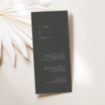 Menu plat minimaliste moderne Dusty Grey Mariage<br><div class="desc">Le design présente une police manuscrite et un design moderne minimaliste. Conçu pour coordonner avec pour la collection de Faire-part de mariage "SERENA". Pour modifier les détails, cliquez sur "Personnaliser". Pour déplacer le texte ou modifier la taille, la police ou la couleur, cliquez sur "Cliquez pour customiser plus loin". Voir...</div>