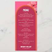 Menu plat moderne rose floral gras Mariage (Devant)