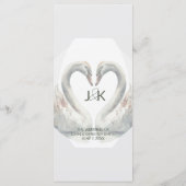 Menu plat Monogramme Mariage Swan (Dos)