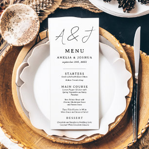 Menu plat noir et blanc contemporain