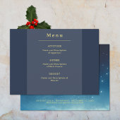 Menu plat personnalisé bleu or