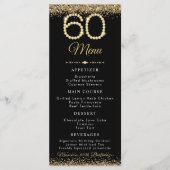 Menu plat pour dîner d'anniversaire 60 ans Gold Di (Devant)