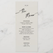 Menu plat pour Mariage Boho. (Devant)