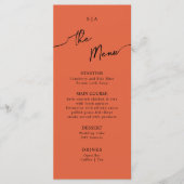 Menu plat pour Mariage Boho. (Devant)