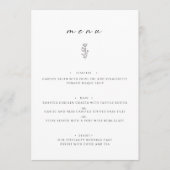 Menu Plat pour Mariage noir blanc feutre minimum (Devant)