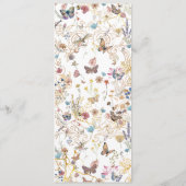 Menu plat rose Gold Butterfly Garden (Dos)