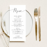 Menu Plat Script Mariage minimal<br><div class="desc">Elégante et minimaliste carte de menu dîner mariage avec texte de script moderne.</div>