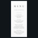 Menu plat simple Boho noir et blanc minimaliste<br><div class="desc">Elégant et moderne,  menu plat minimaliste boho,  noir et blanc. Menu entièrement personnalisable pour votre mariage ou événement.</div>