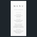 Menu plat simple Boho noir et blanc minimaliste<br><div class="desc">Elégant et moderne,  menu plat minimaliste boho,  noir et blanc. Menu entièrement personnalisable pour votre mariage ou événement.</div>