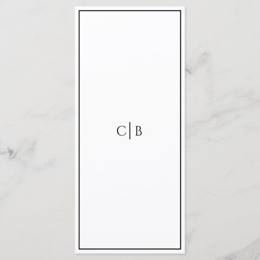 Menu plat simple minimaliste Mariage (Dos)