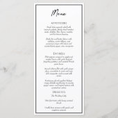 Menu plat simple minimaliste Mariage (Devant)
