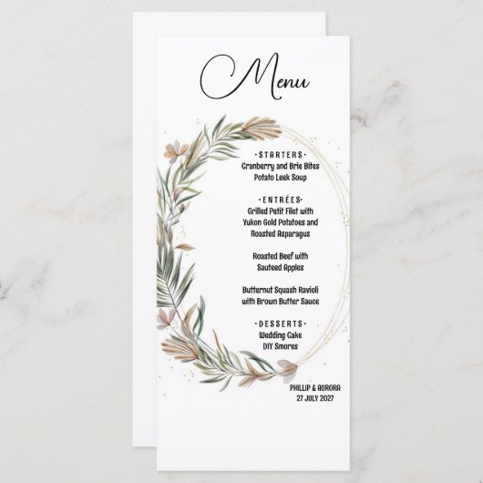 Menu plat super léger blanc (Devant / Derrière)