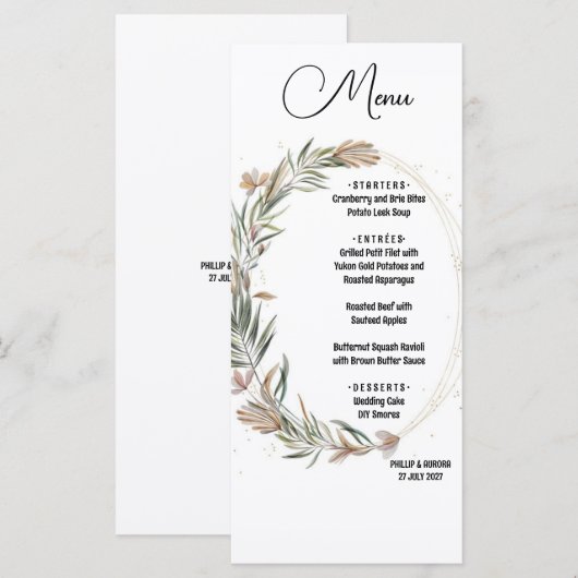 Menu plat ultra-léger blanc (Devant / Derrière)