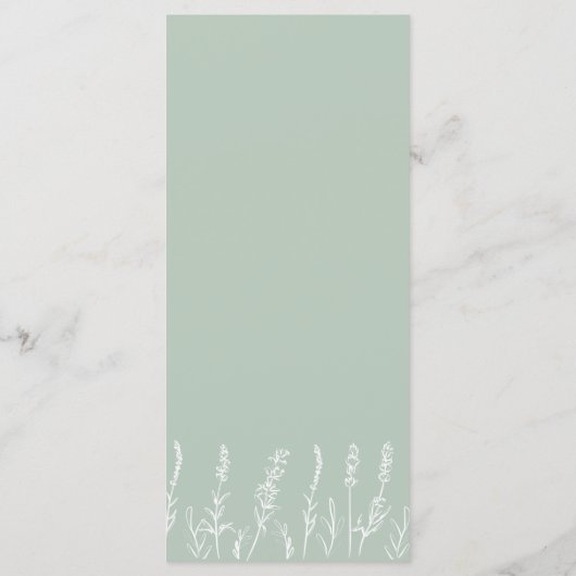 Menu plat Wild Lavender Mariage (Dos)