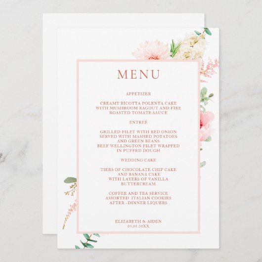 Menu Plongeon de Watercolour (Devant / Derrière)