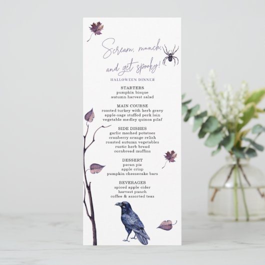 MENU PLUM BLACK CROW SPIDER AUTOMNE QUITTE HALLOWEEN (Debout devant)