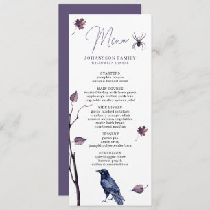 MENU PLUM BLACK CROW SPIDER AUTOMNE QUITTE HALLOWEEN