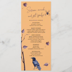 MENU PLUM BLACK CROW SPIDER AUTOMNE QUITTE HALLOWEEN