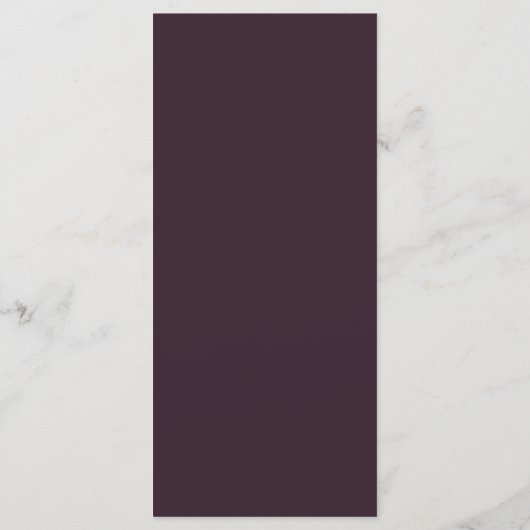Menu Plum violet mauve Floral Aquarelle Script Mariage (Dos)