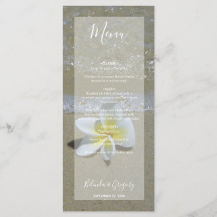 Menu Plumeria Frangipani sur le Mariage de sable