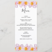 Menu Plumeria rose Frangipani Mariage (Devant)