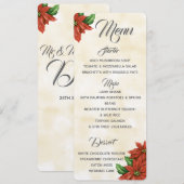 Menu Poinsettia Vintage (Devant / Derrière)