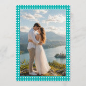 Menu Points blancs sur sarcelle – Mariage personnalisé (Dos)