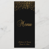 Menu Points Confetti Or Élégants | Noir (Dos)