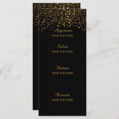 Menu Points Confetti Or Élégants | Noir (Devant / Derrière)