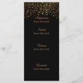 Menu Points Confetti Or Élégants | Noir (Devant)