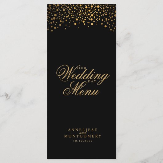 Menu Points or tendance du jour de mariage sur Noir (Devant)