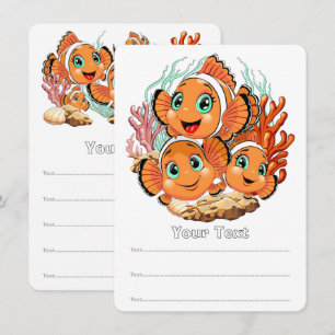 Menu Poisson clown Dessin animé mignon Famille Sous l'e