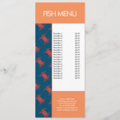 Menu Poisson Moderne Crabe de fruits de mer Restaurant  (Devant)