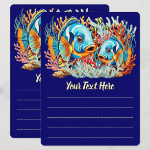 Menu Poissons Tropicaux Couleurs Vives Ambiance Été