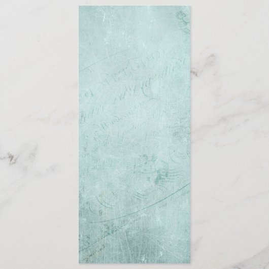 Menu Police de script noir sur papier vert menthe Vinta (Dos)