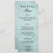 Menu Police de script noir sur papier vert menthe Vinta (Devant / Derrière)