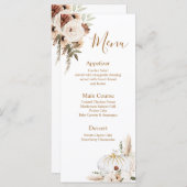 Menu Pompe à l'automne Bohème Floral Rustique Tombez am (Devant / Derrière)