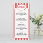 Menu Popcorn Red and White Stried Movie Party (Debout devant)