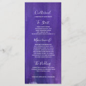 Menu Porte-menu de mariage en art gradué moderne violet (Dos)