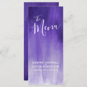 Menu Porte-menu de mariage moderne violet dégradé (Devant / Derrière)