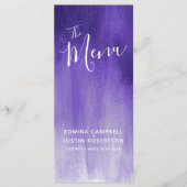 Menu Porte-menu de mariage moderne violet dégradé (Devant)