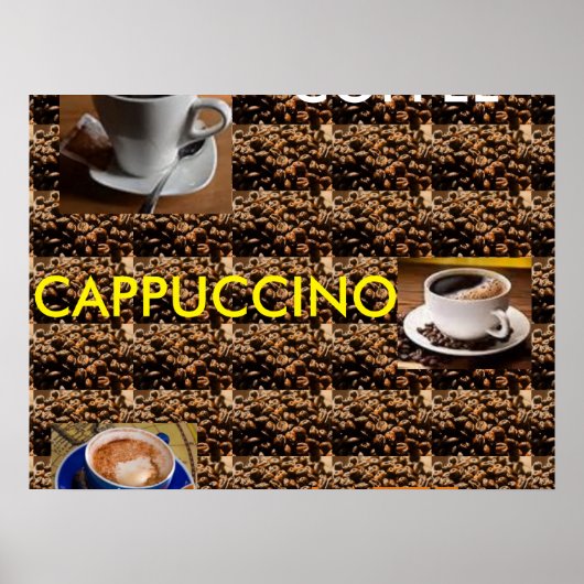 MENU POSTER CAPPUCCINO LATTE CAFÉ (Devant)
