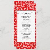 Menu Poster de animal léopard rouge moderne (Devant / Derrière)