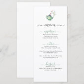 Menu Pot de thé aquarelle (Devant / Derrière)