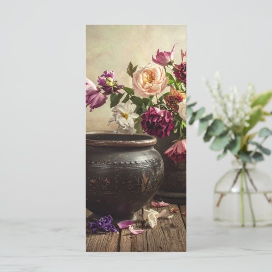 Menu Pot vintage avec fleurs (Debout devant)