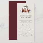Menu Pouding de Noël à l'aquarelle Dîner de fête (Devant / Derrière)