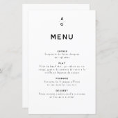 Menu pour mariage "Lettrus" (Devant / Derrière)
