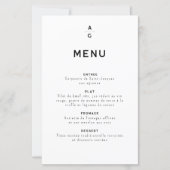 Menu pour mariage "Lettrus" (Devant)
