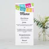 Menu pour mariage ou fiesta (Debout devant)