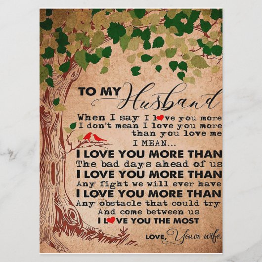 Menu Pour votre mari incroyable, Cadeau d'anniversaire  (Devant)